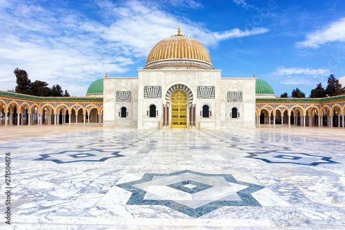 Facade of Habib Bourguiba Mausoleum in Monastir, Tunisia