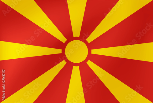 Vector national flag of Macedonia. Illustration for sports competition, traditional or state events.