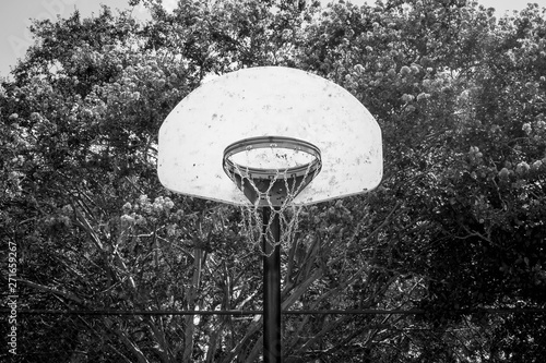 Grey toned basketball hoop