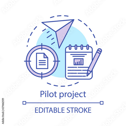 Pilot project concept icon