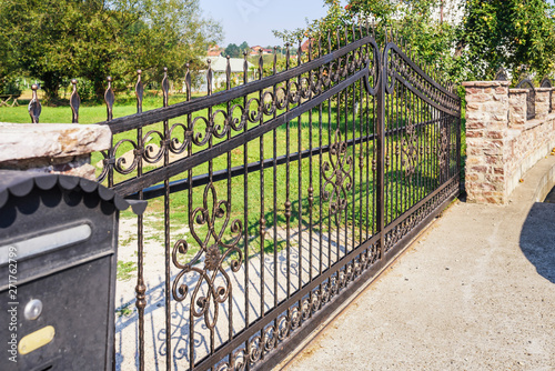 wrought iron fence gate