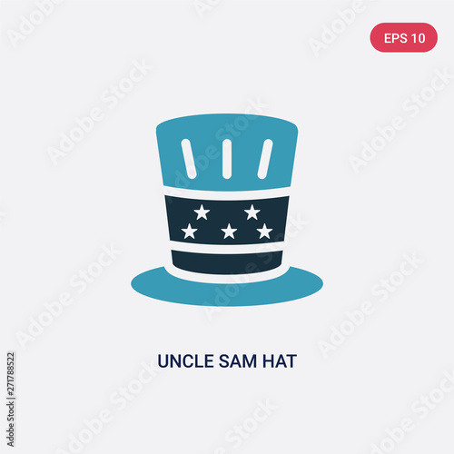 two color uncle sam hat vector icon from political concept. isolated blue uncle sam hat vector sign symbol can be use for web, mobile and logo. eps 10