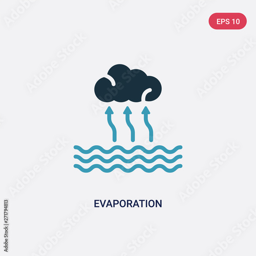 two color evaporation vector icon from technology concept. isolated blue evaporation vector sign symbol can be use for web, mobile and logo. eps 10