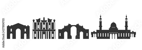 Jordan logo. Isolated Jordan architecture on white background