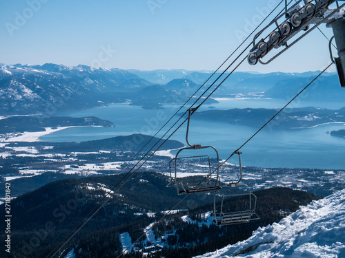 Schweitzer Ski Resort Chairlifts Mountain Lake Pend Orielle View Idaho