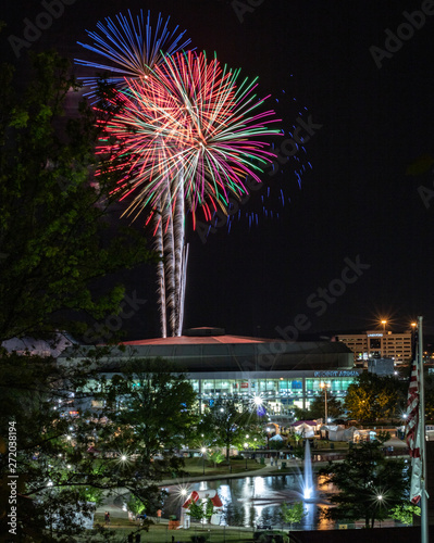 Fireworks over the Panoply Arts Fesitival in Huntsville Alabama