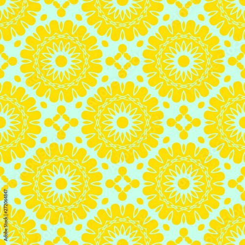 Yellow floral flat beauty pattern