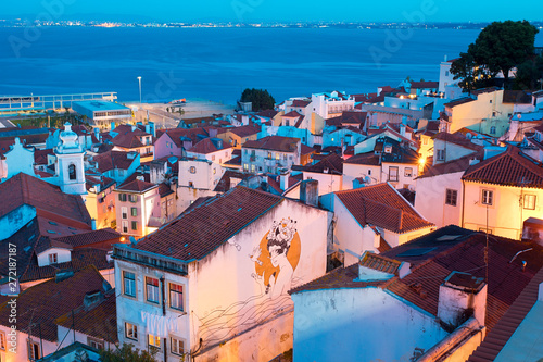 Lisbon skyline at night Portugal 