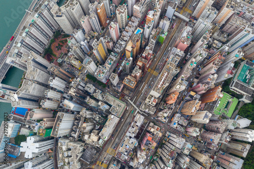 Top view of hong Kong city