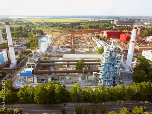 Alumina processing plant, aerial view