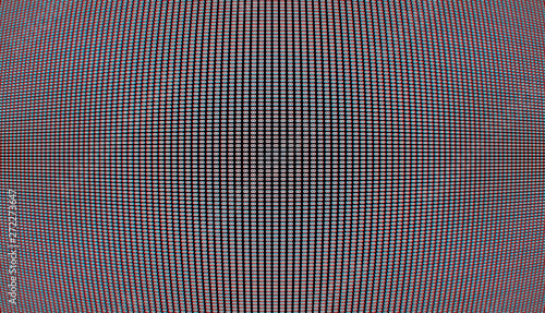 Curved crt display grid illustration with awesome cromatic aberration background