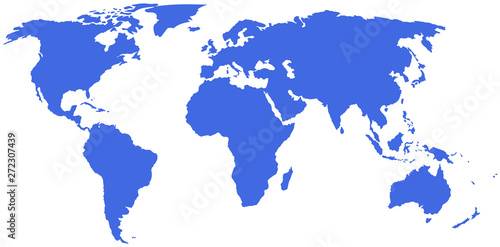 Vector drawing of a world map on a white background
