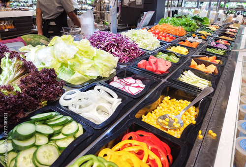 salad bar in supermarket