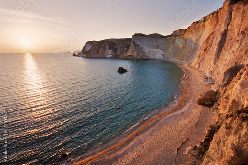 Beach named Chiaia di Luna at west od island of Ponza in the central Italy.