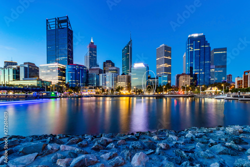 Elizabeth Quay Blue Hour Cityscape