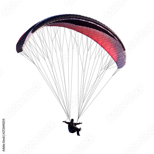 Beautiful paraglider in flight. isolated