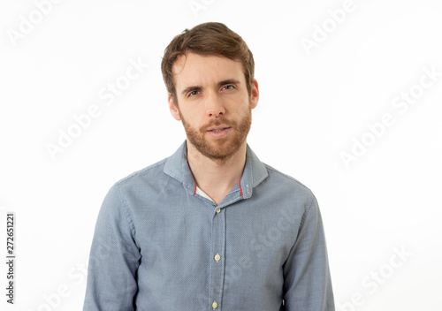 Portrait of handsome man with I Told you so expression on his face