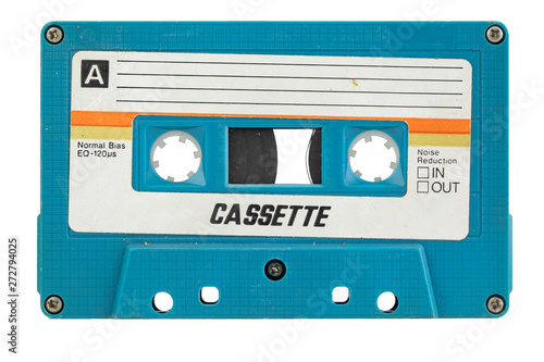 Old cassette for tape recorder. a symbol of 80s, 90s period