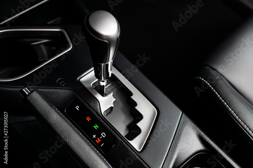 Automatic gear stick inside modern car. automatic transmission gear of car , car interior