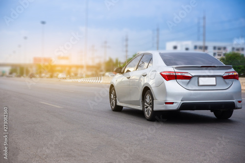 Car driving on highway road,รถยนต์บนถนนทางด่วนบนเส้นทาง