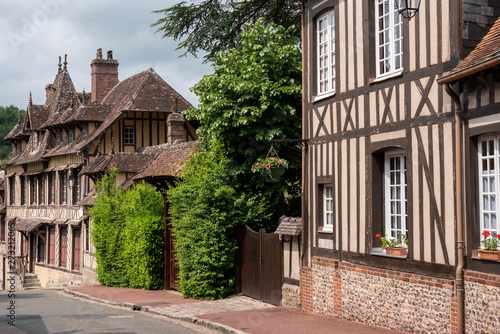 Houses and streets of Lyons-La-Forêt, Normandy, France