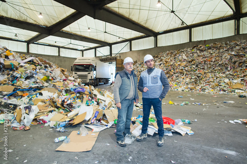 workers at a recycling plant