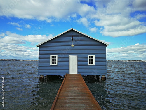 Crawley Edge Boatshed-Blue Boat House, Perth, Australia