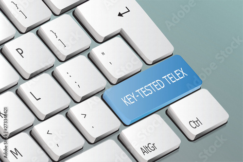 key-tested telex written on the keyboard button