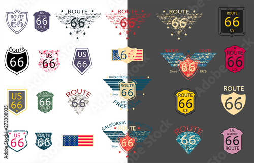 US Historic Route 66 in vector