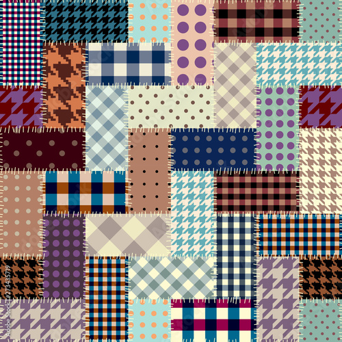 Seamless background pattern. Patchwork pattern. Vector image