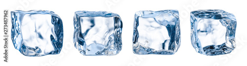 Ice cube. Ice block. Isolated ice cubes set. Clipping path
