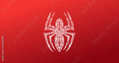 Spider symbol, grunge spider logo banner, poster design.