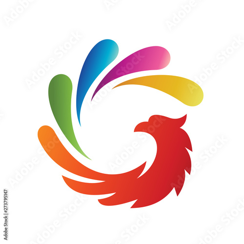 Letter G force phoenix logo template - Vector