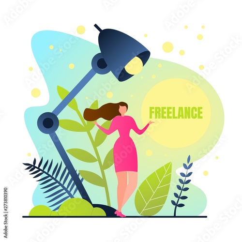 Poster is Written Freelance, Girl Works at Home.
