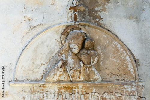 Sculpture at the church entrance from 1711