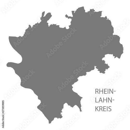 Rhein-Lahn-Kreis grey county map of Rhineland-Palatinate DE