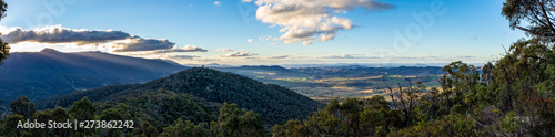 Look out at Canberra Namadgi national park to Gibralta Peak in Australia