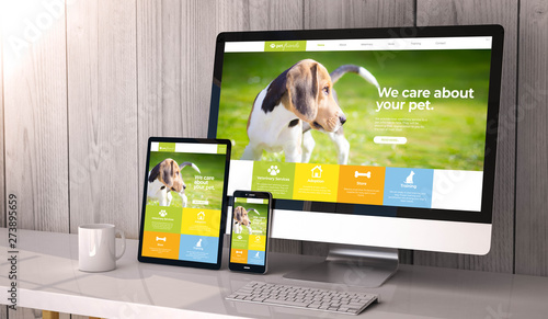 devices responsive on workspace pet website design