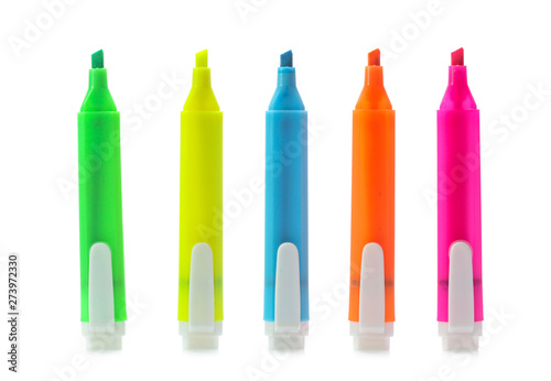 Colorful marker pen isolated on white background