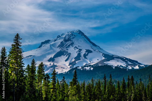 Beautiful Clear Skies Over Mount Hood in Oregon