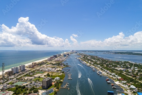 Aerial view of Ono Island, Alabama and perdido beach, Florida 