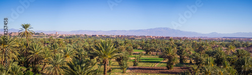 Panoramic view of Ouarzazate town and its surroundings. Morocco.