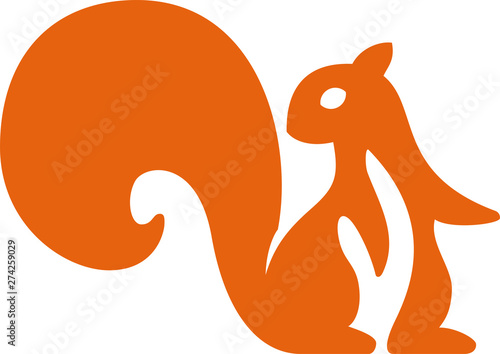 Alert squirrel flat icon isolated in orange. Clean style.