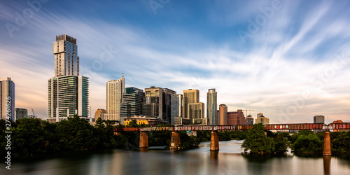 A long exposure photo of Austin, Texas