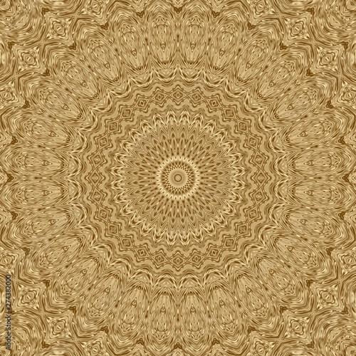 Gold symmetry pattern and geometric golden design, decoration.