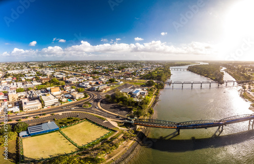 Aerial drone view of Bundaberg, Queensland, Australia