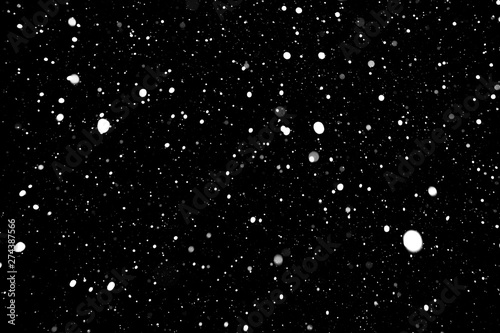 snow on a black background, snowfall, white spots on a black background