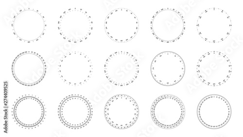 Protractor dial faces with editable stroke width.