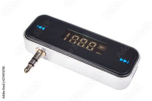 portable digital fm transmitter isolated on white background