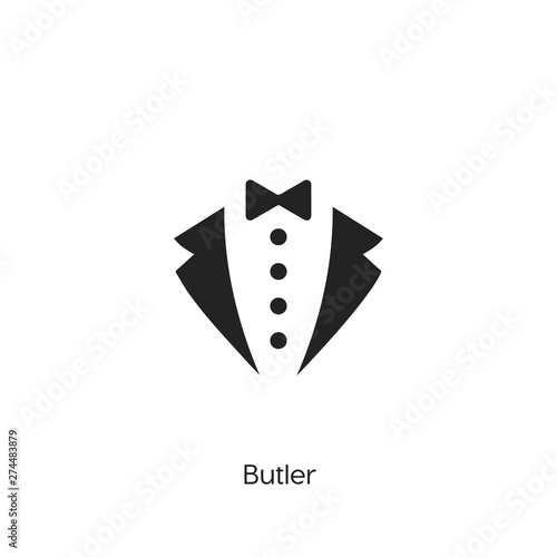 butler icon. butler vector symbol. Linear style sign for mobile concept and web design. butler symbol illustration. Pixel vector graphics - Vector 